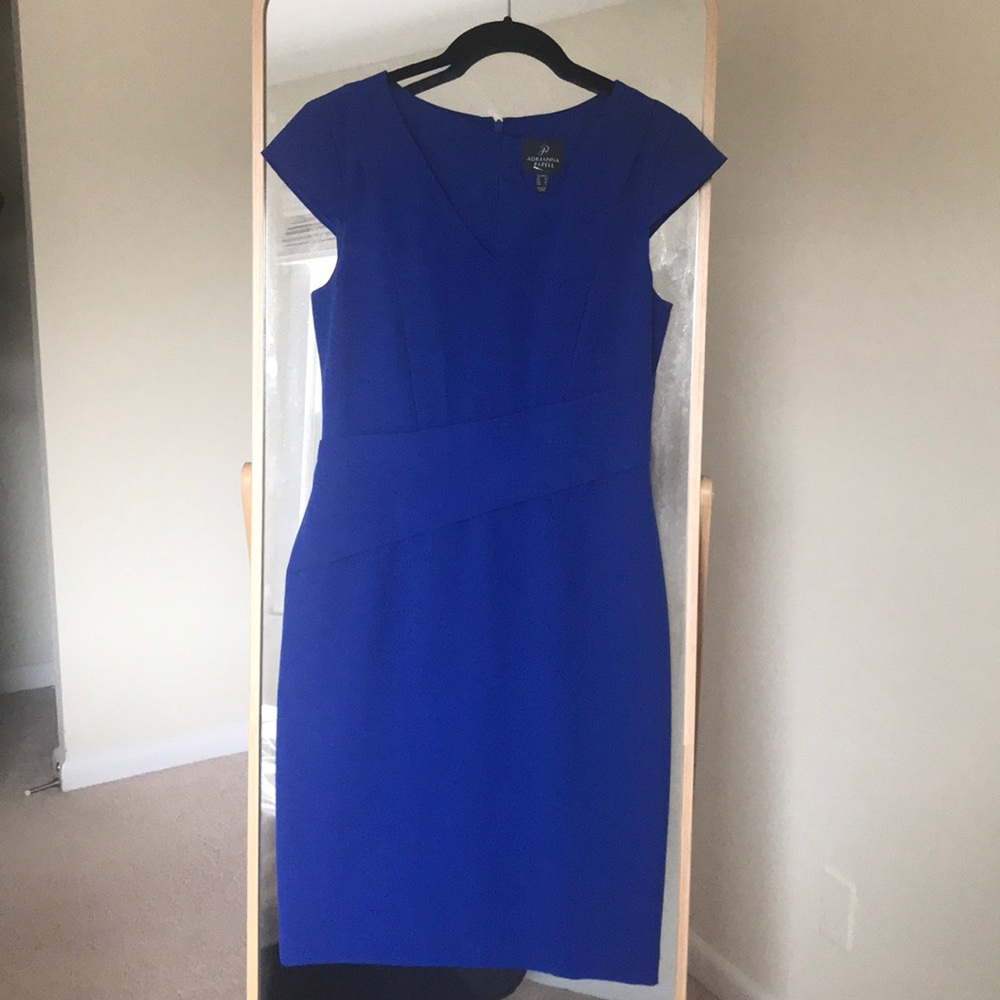 Adrianna Papell blue sheath dress
